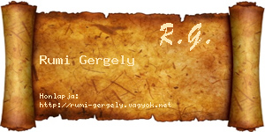 Rumi Gergely névjegykártya